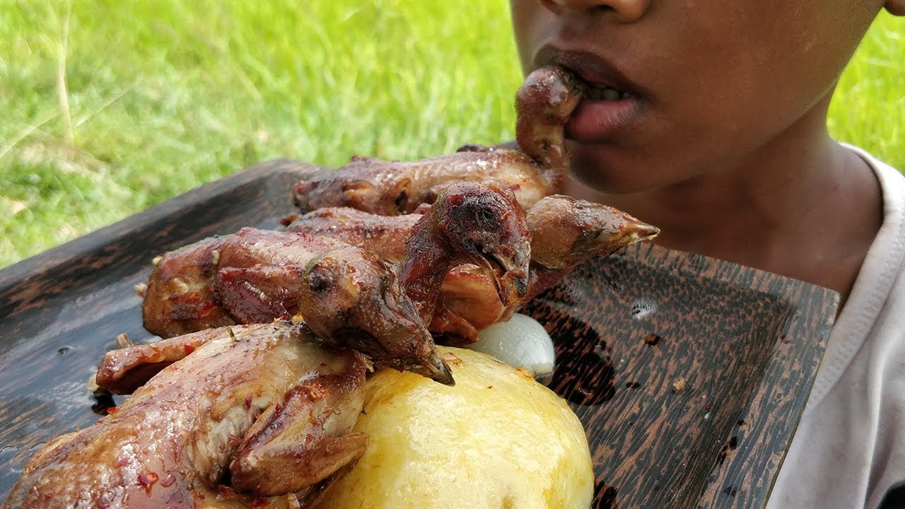 Kdeb Cooking: Delicious Frying Quail / Eating Quail
