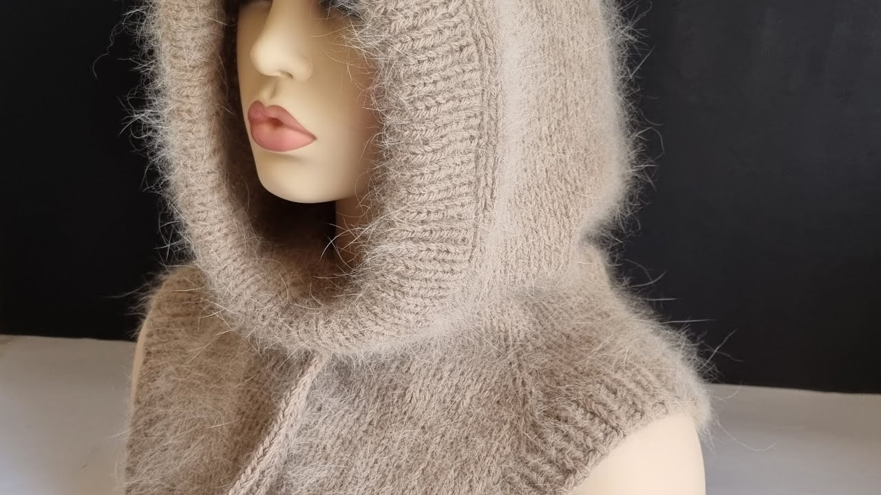 Капюшон капор с манишкой спицами. Схема. Дополнение.