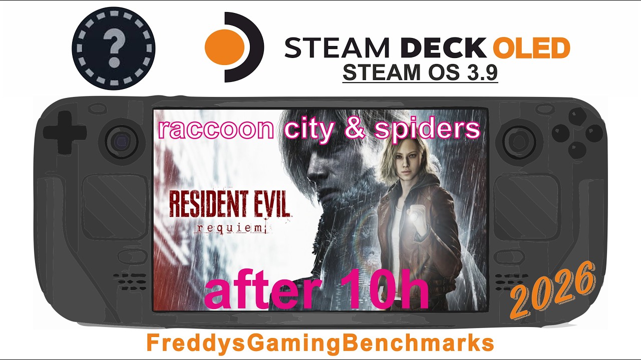 Resident Evil Requiem (raccoon city & spiders) on Steam Deck OLED with Steam OS 3.9