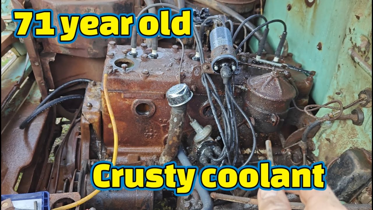 Rusty coolant flush with Evaporust 1954 Plymouth