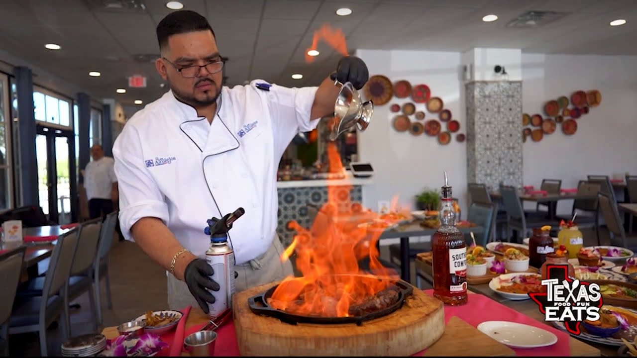 Texas Eats – Popular Mexican restaurant serves up flaming tomahawk steaks and loaded ribeye taco...