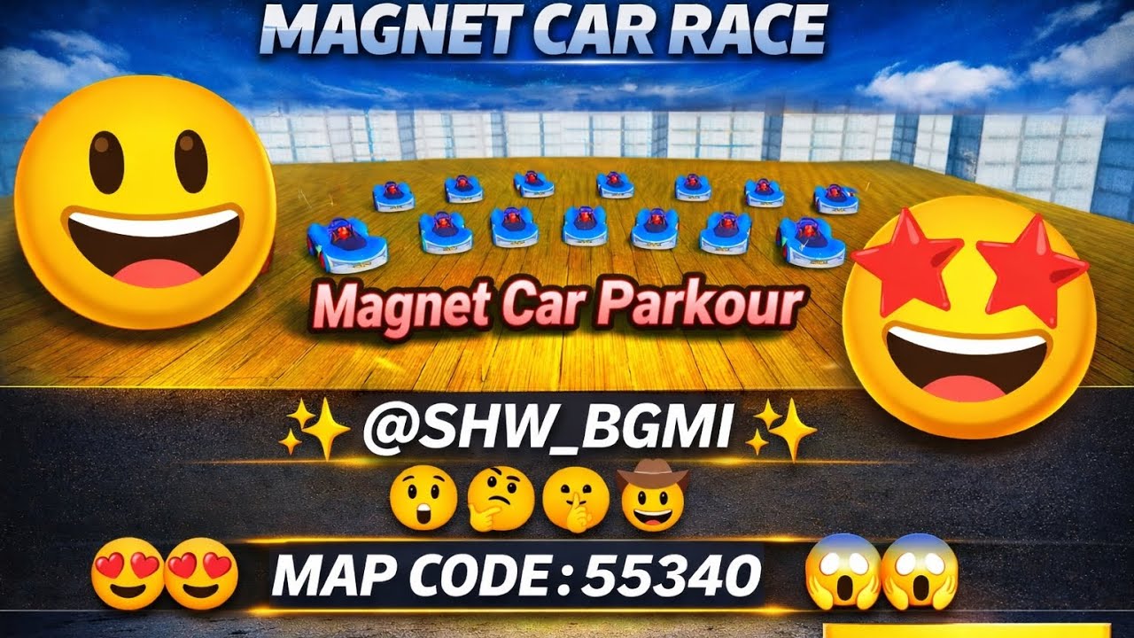 👉 MAGNET CAR RACE PARKOUR 🔥 MAP CODE : 55340 💯 #bgmi  #gaming #video #shortsvideo #viral  🔔💬👍