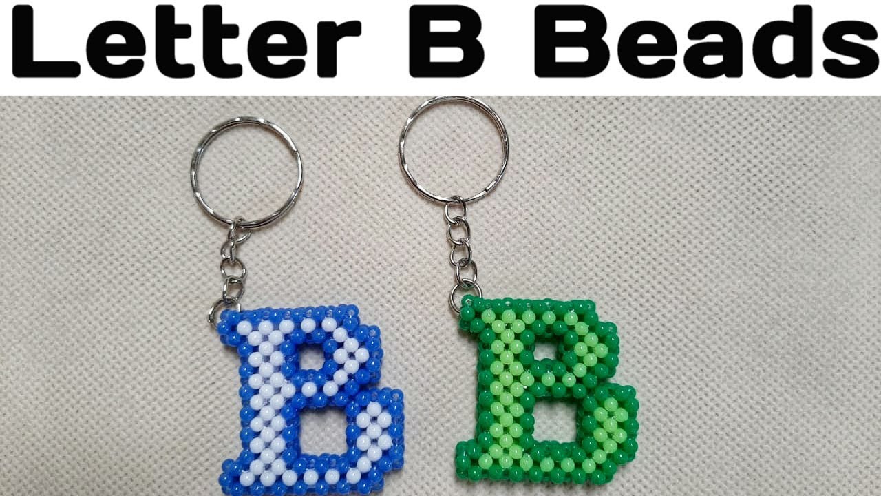Tutorial Membuat Gantungan Kunci Manik Manik Huruf B/DIY/ How to Make Keychain Letter B Beads