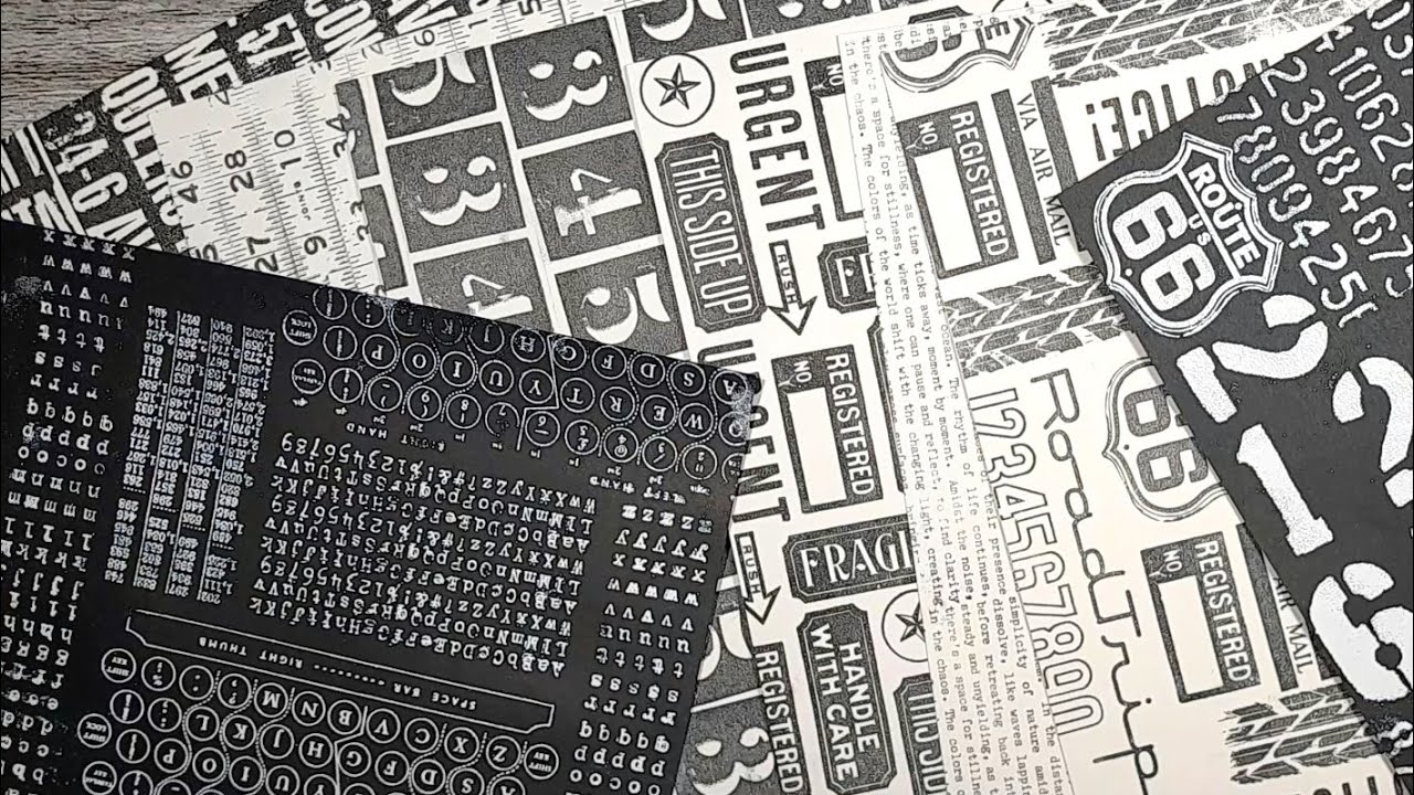 Urban Vintage Industrial Grunge Stamped Backgrounds [Using mainly Tim Holtz Stamps]