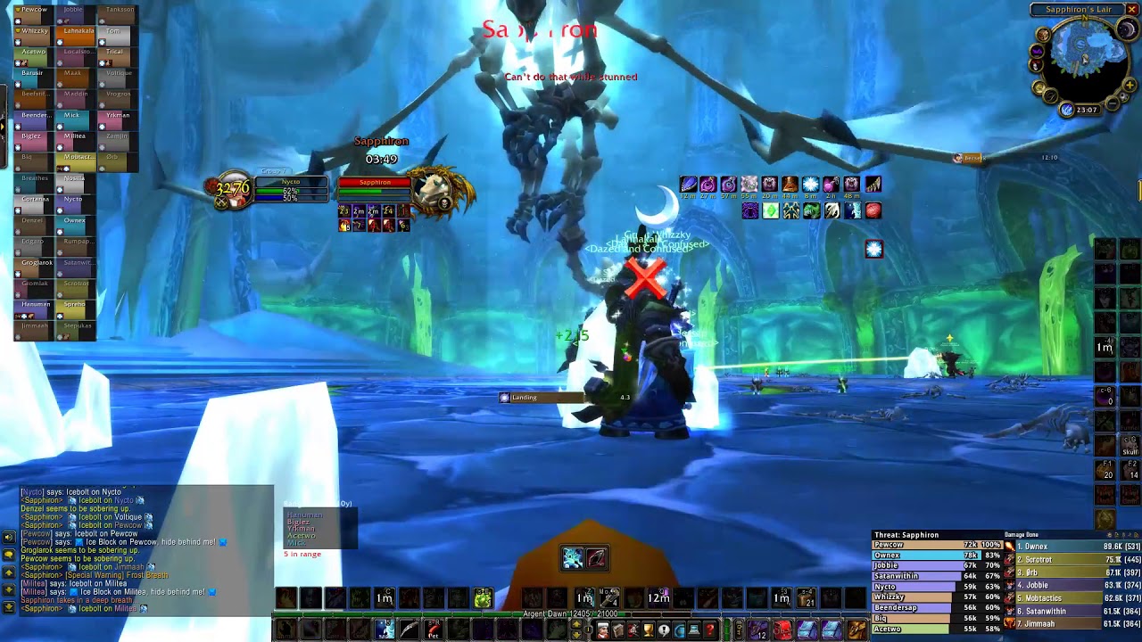 Classic WoW - Naxxramas - Sapphiron (Warlock PoV) [Dazed and Confused]