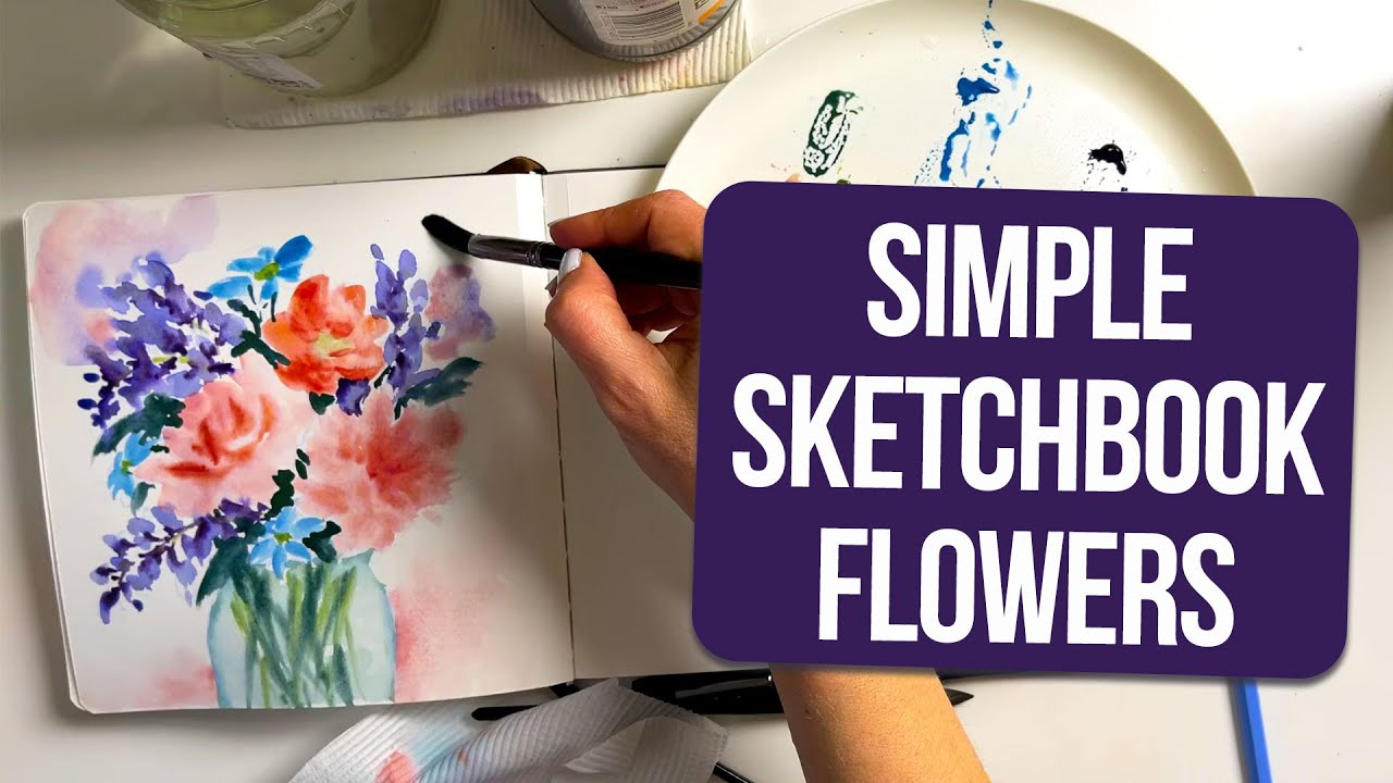 Watercolour Flowers in Sketchbook: Easy Limited Palette Project