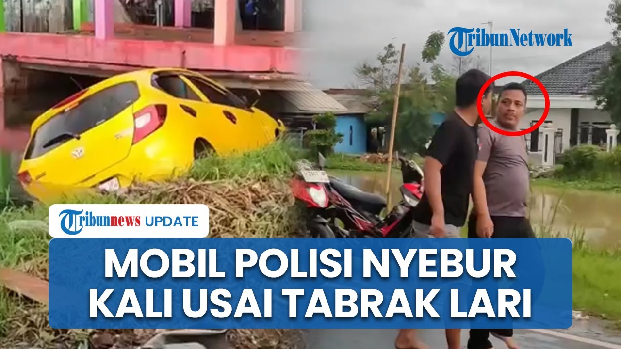 Kronologi Mobil Polisi Nyebur Kali, Diduga Mabuk & Kabur usai Tabrak Pemotor di Karawang