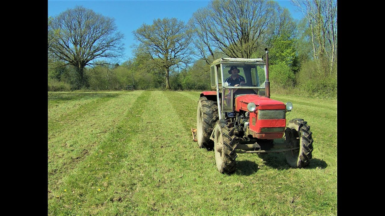 Zetor Stripes !!   ( Grass Harrowing )