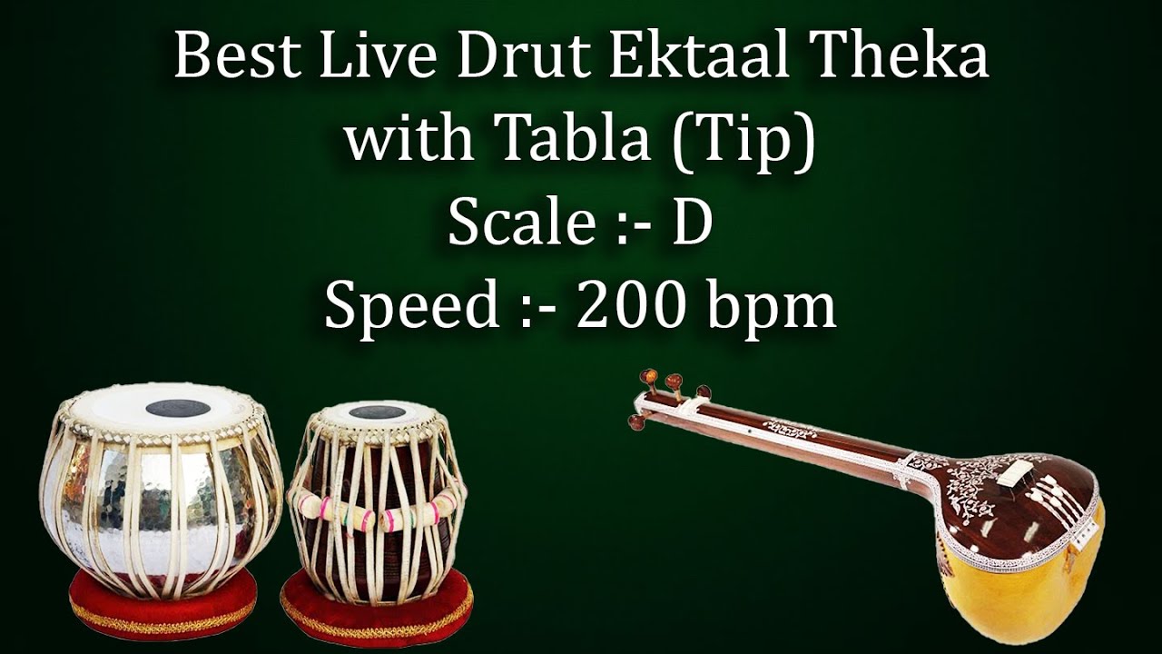 Best Live Drut Ektaal Theka with Tanpura | D Scale | 200 bpm | Safed 2 | सफेद २