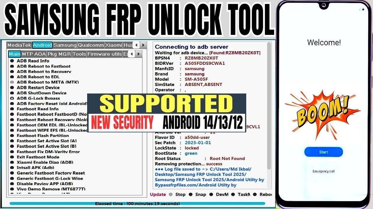Samsung One Click FRP Bypass Tool | One Click Frp android 15/14/13/12