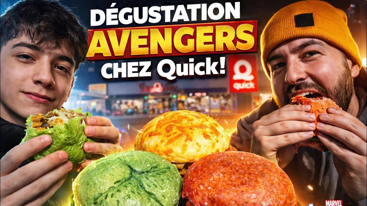DEGUSTATION DES NOUVEAUX BURGER AVENGERS CHEZ QUICK !! 