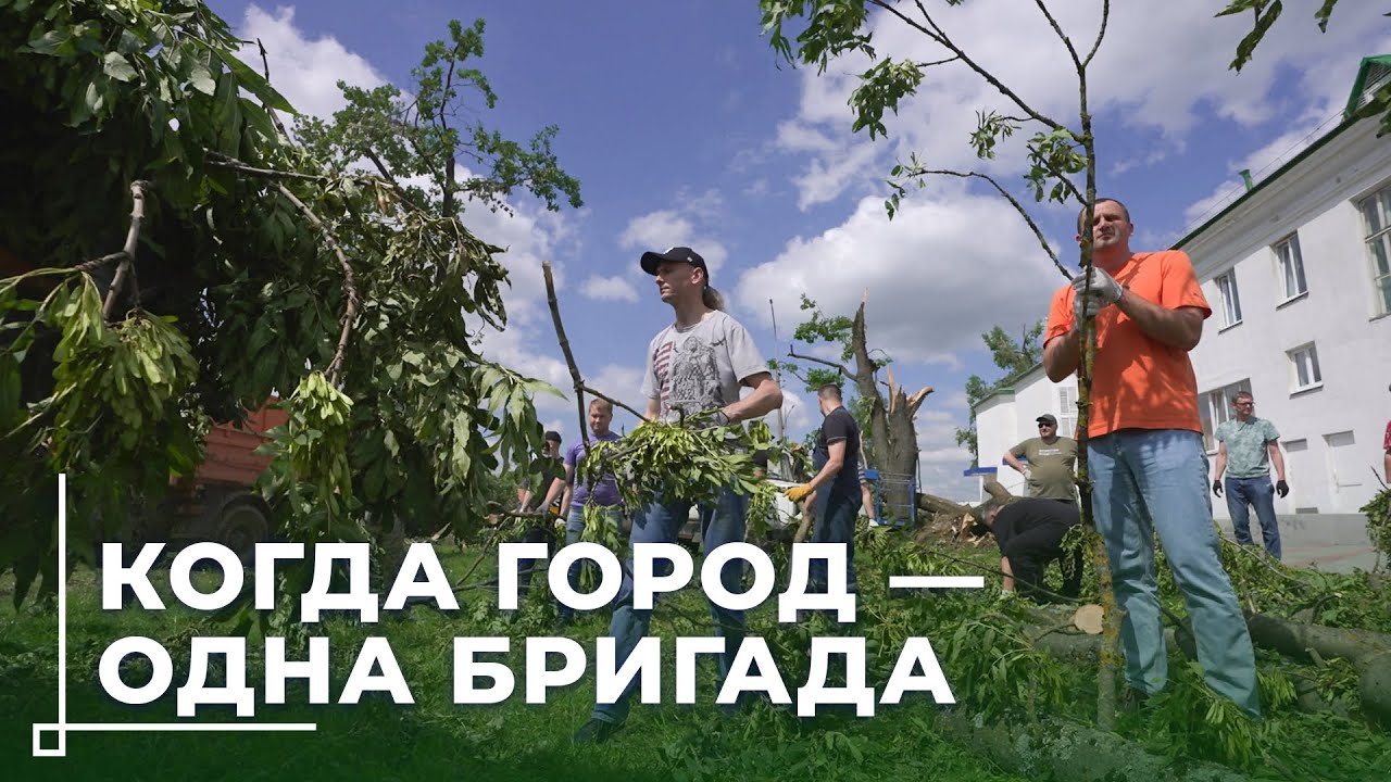 Когда стихия бьет - город отвечает сплоченностью // Субботник в Могилеве