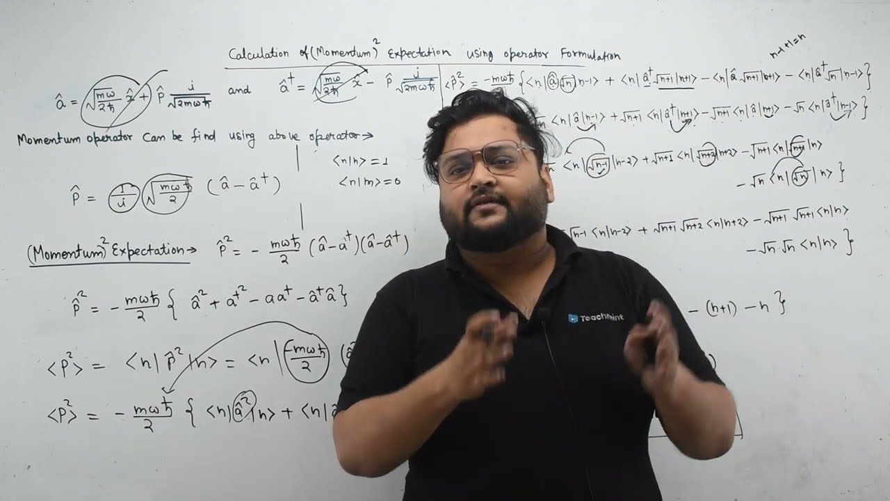 CALCULATION OF MOMENTUM SQUARE EXPECTATION USING LADDER OPERATOR FOR HARMONIC OSCILLATOR || QUANTUM