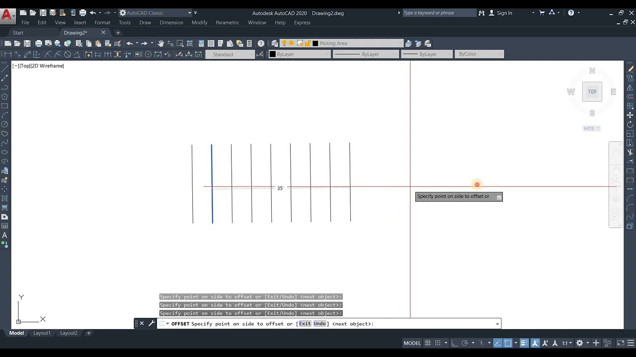 Множественное смещение в AutoCAD