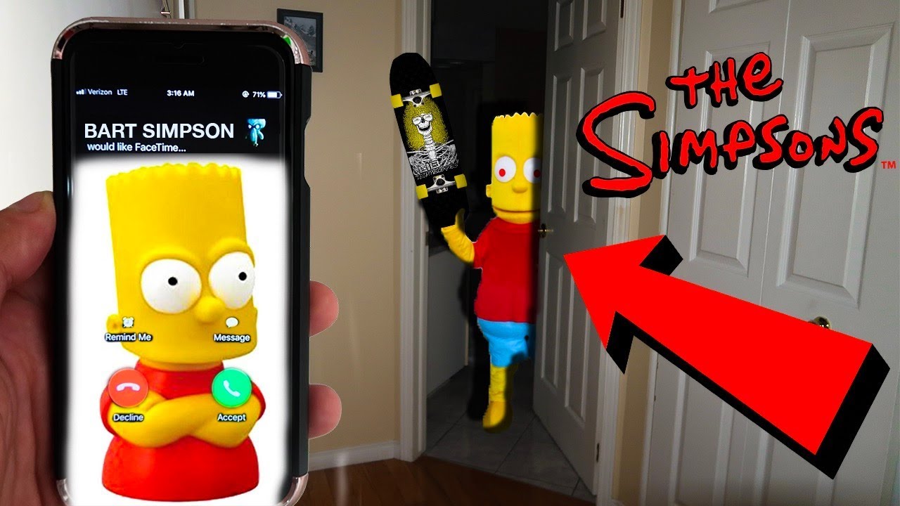 (IT WORKED!) CALLING BART SIMPSON ON FACETIME AT 3AM | BART SIMPSON CAME TO MY HOUSE WITH SKATEBOARD