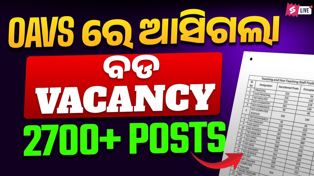 OAVS ରେ ଆସିଗଲା ବଡ VACANCY I 2700+ posts I OAVS Exam Preparation