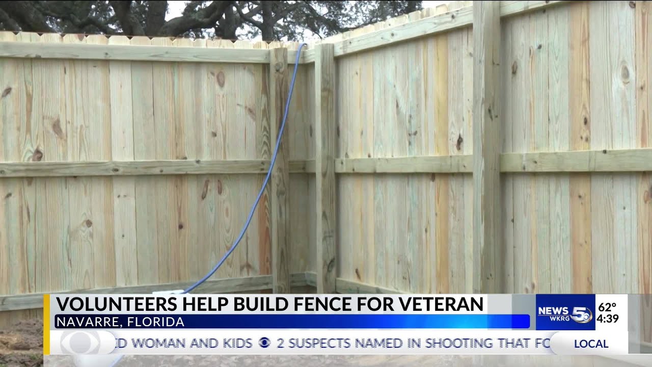 Disabled vet in Navarre receives new fence from volunteers