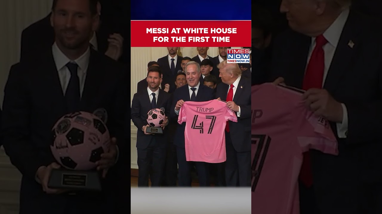 Soccer Legend Lionel Messi Meets Trump At The White House | #shorts