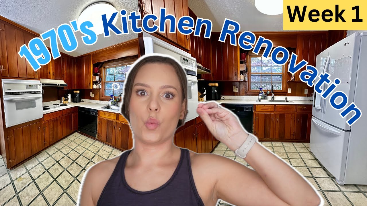 Week 1: Renovating our original 1970s Kitchen! | Emptying cabinets & setting up temporary kitchen