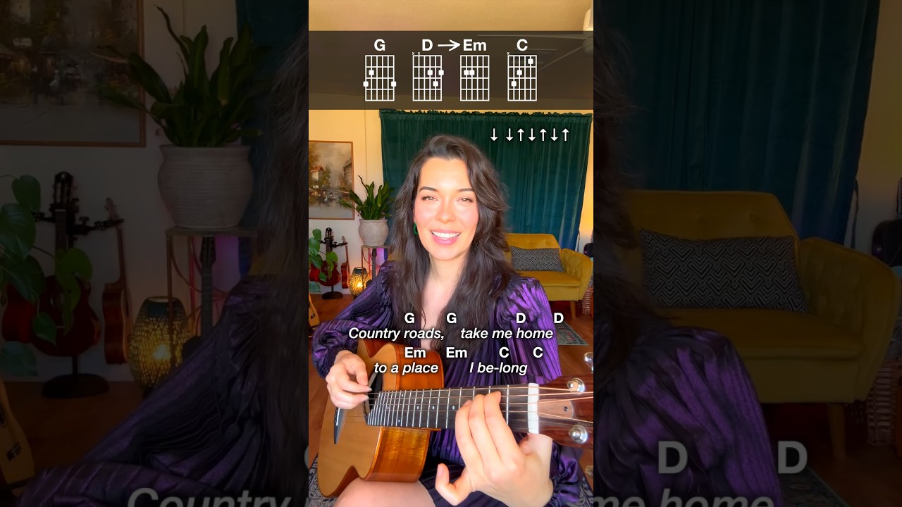 Take Me Home, Country Roads Guitar Tutorial by John Denver (Easy Version) #guitar #guitarlesson