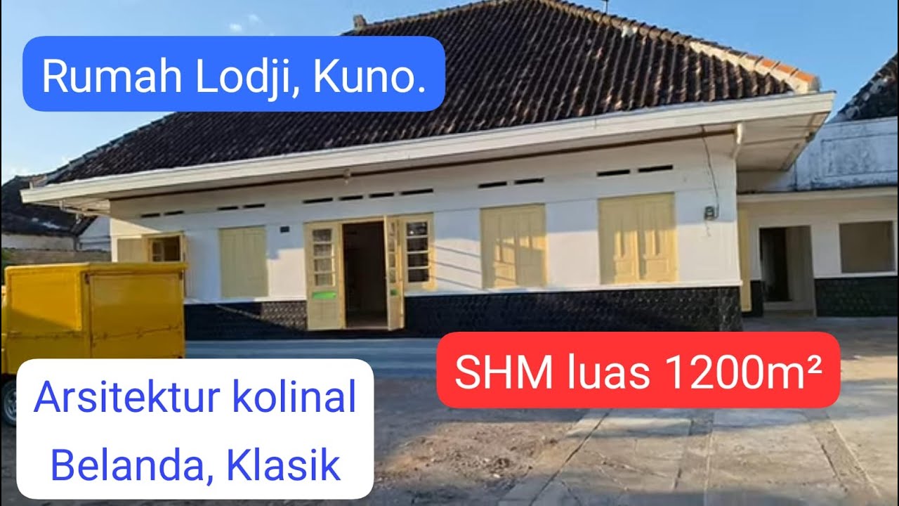 Dijual Rumah Lodji, klasik, Arsitektur model kolonial. SHM luas 1200m².. Rumah kondisi siap huni.