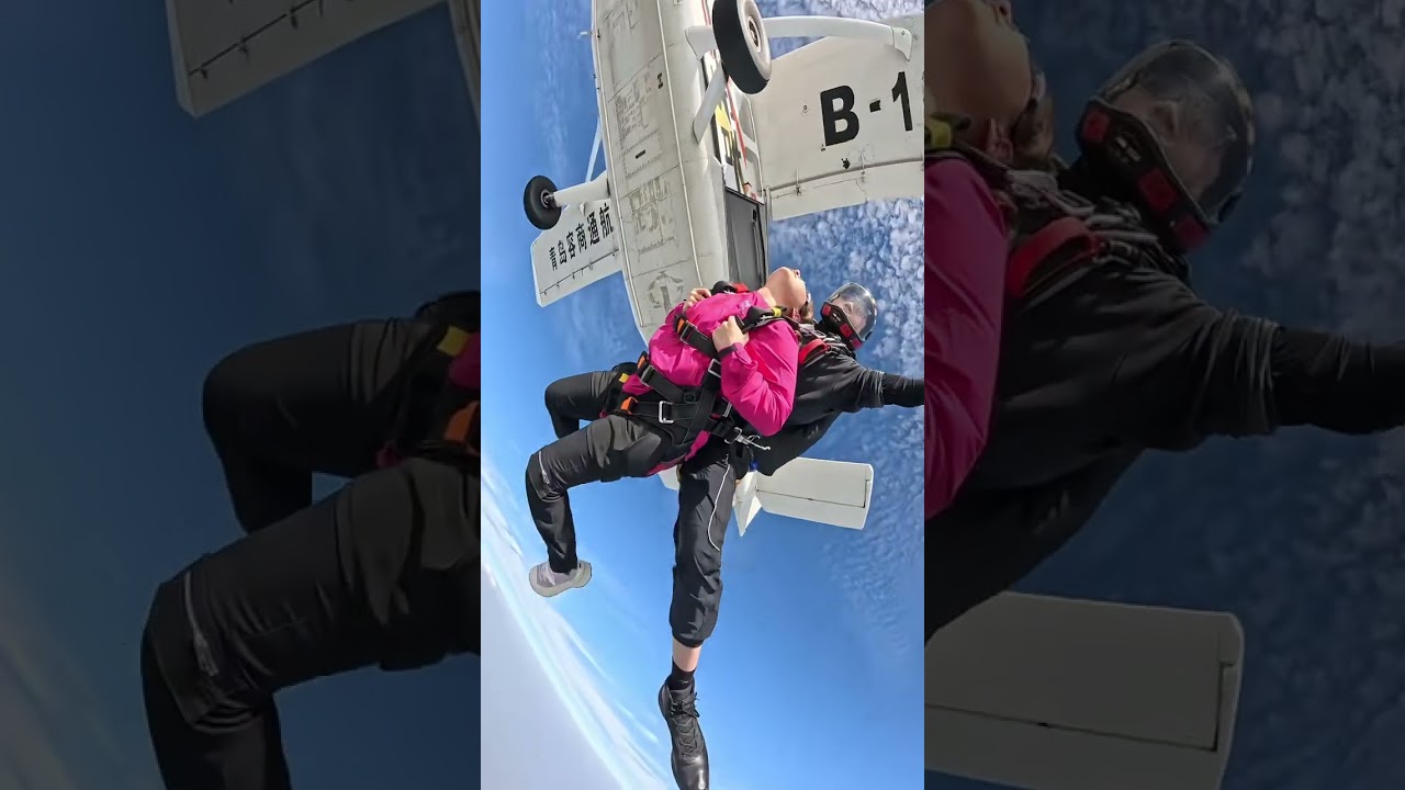 A 4,000 yuan skydive—this moment is worth 3,999! A girl is born to feel Earth’s beauty. 🪂✨