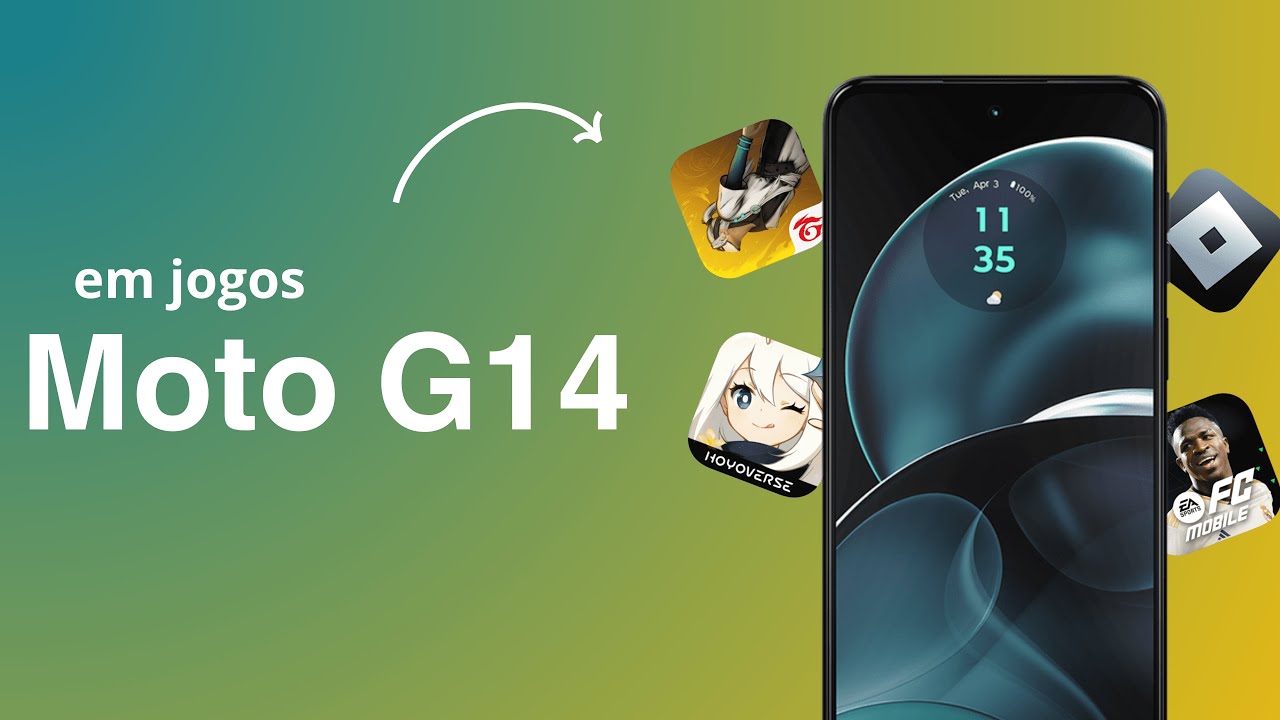 Moto G14 é bom pra jogos? Teste! (Free Fire, Genshin Impact, Roblox, FIFA EA FC, eFootball e mais)