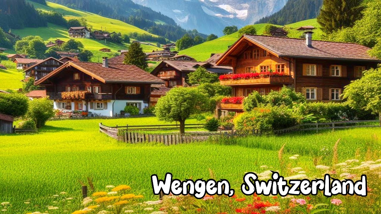 Wengen, Switzerland 4K - The most beautiful Swiss villages - A fairytale village in the alps