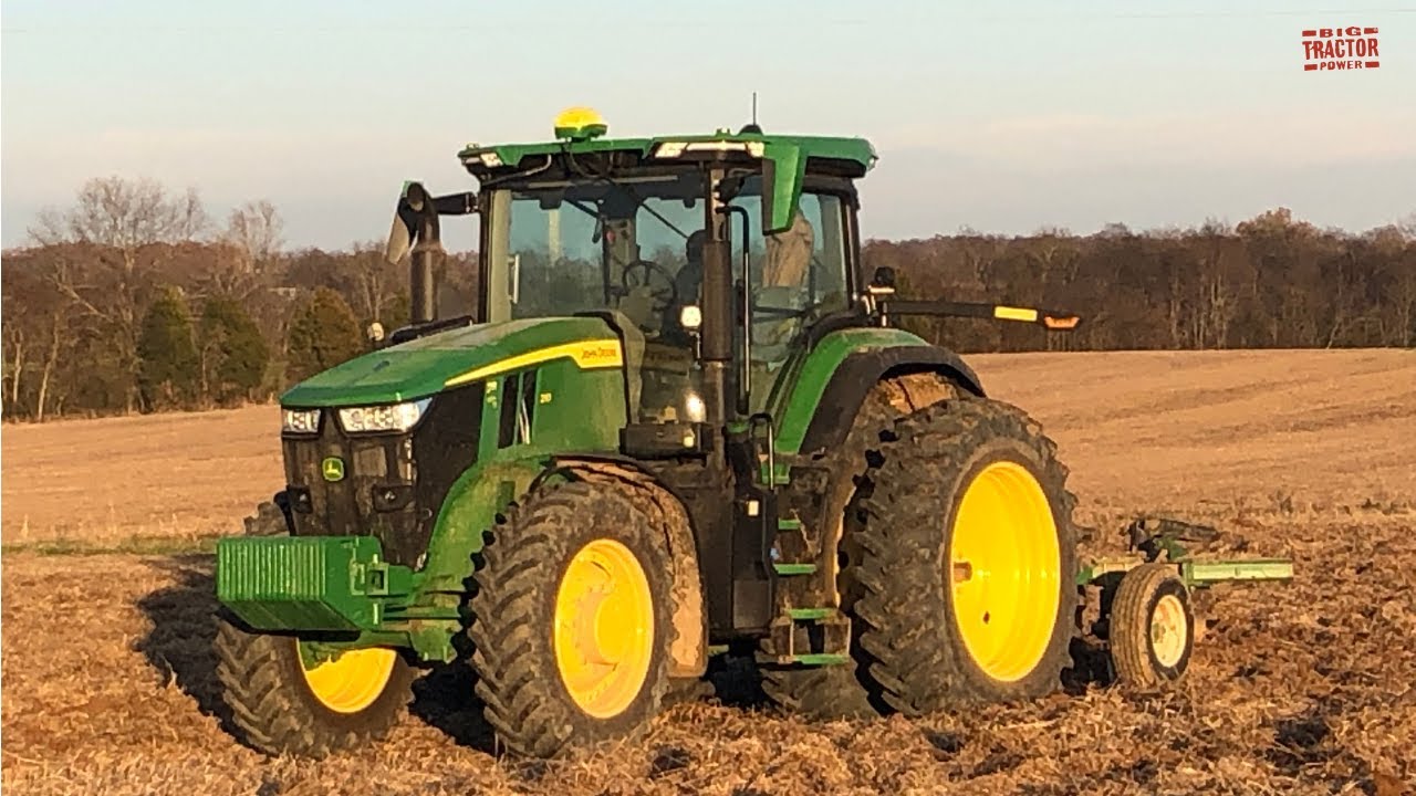 JOHN DEERE 7R 210 Tractor Working on Heavy Tillage