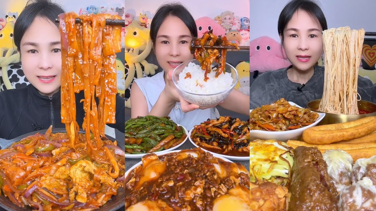 Mukbang Challenge : Eating Spicy 🔥🥵 noodles 🍜 fried tendon noodles rachang #foodie #yummyfood #cook 