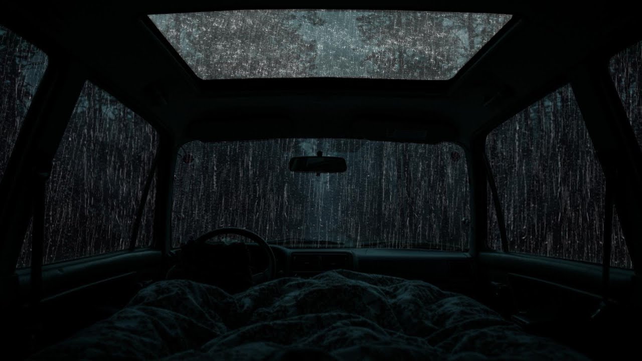 Relaxing Rain & Thunder on Cozy Car 🌧️ Deep Sleep ASMR, Anxiety Relief, Stress Free Night Ambience