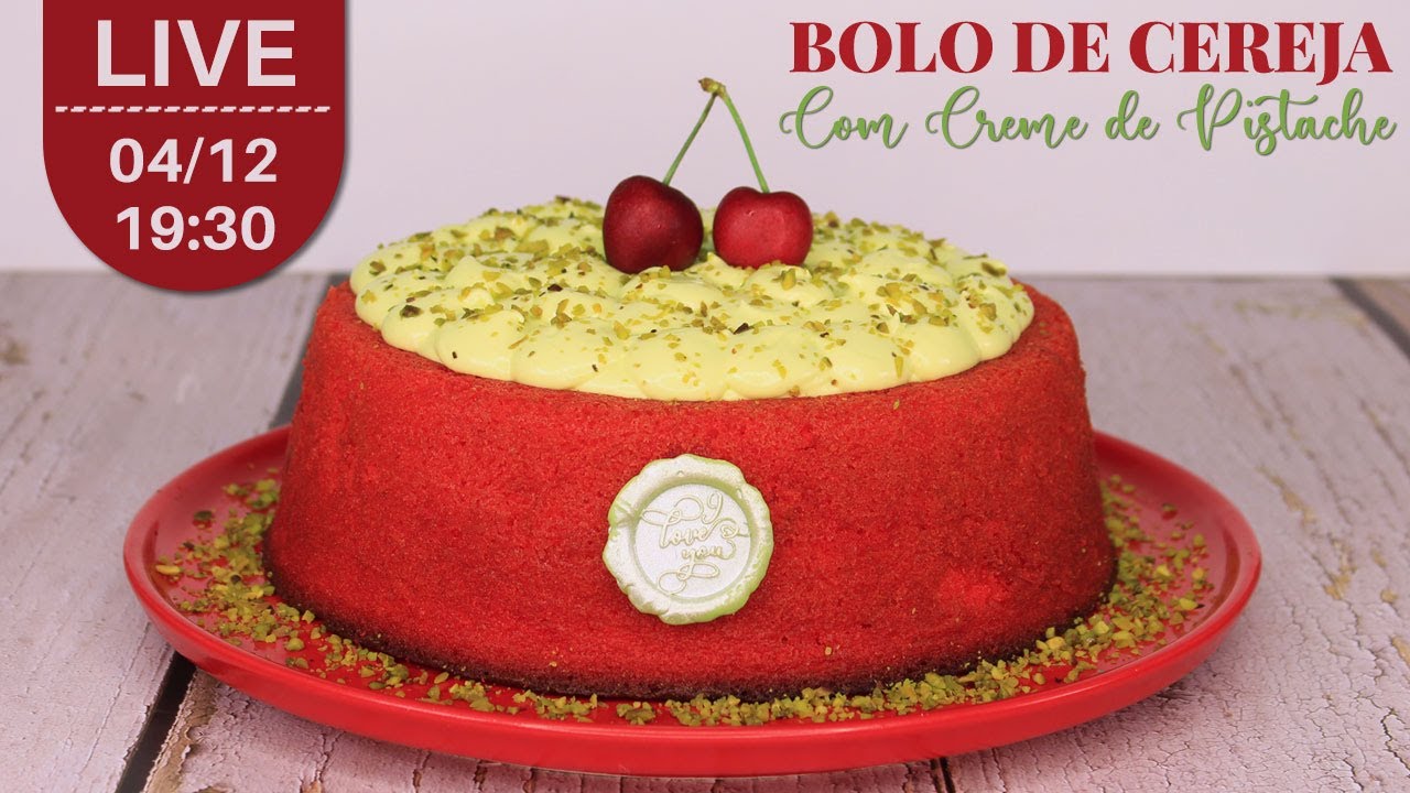 🔴 LIVE - BOLO DE CEREJA COM CREME DE PISTACHE - Chef Silvia Nicolau