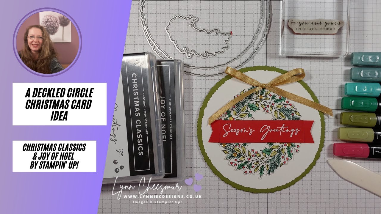 A christmas card idea with Deckled Circles Dies by Stampin' Up!