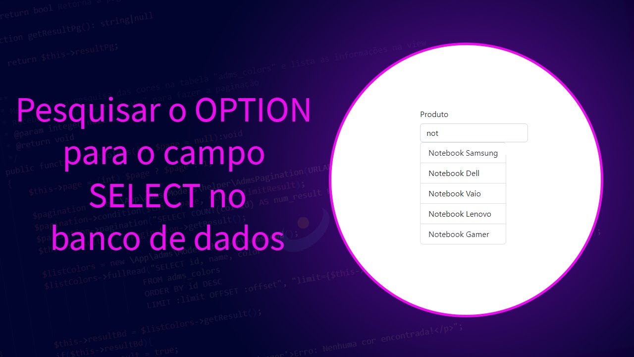 Como pesquisar OPTION para o campo SELECT no banco de dados com PHP
