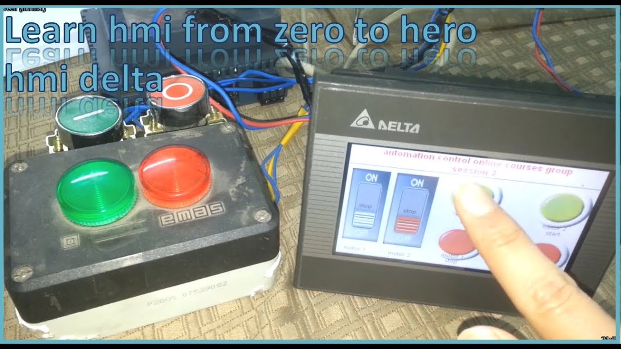 3-دوره برمجه شاشات ال- hmi- شرح كل من ال- indicators-momentary vs maintained buttons