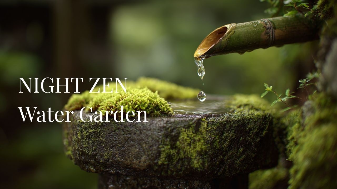 Night Zen Water Garden | Japanese Ambient for Deep Focus (20min)