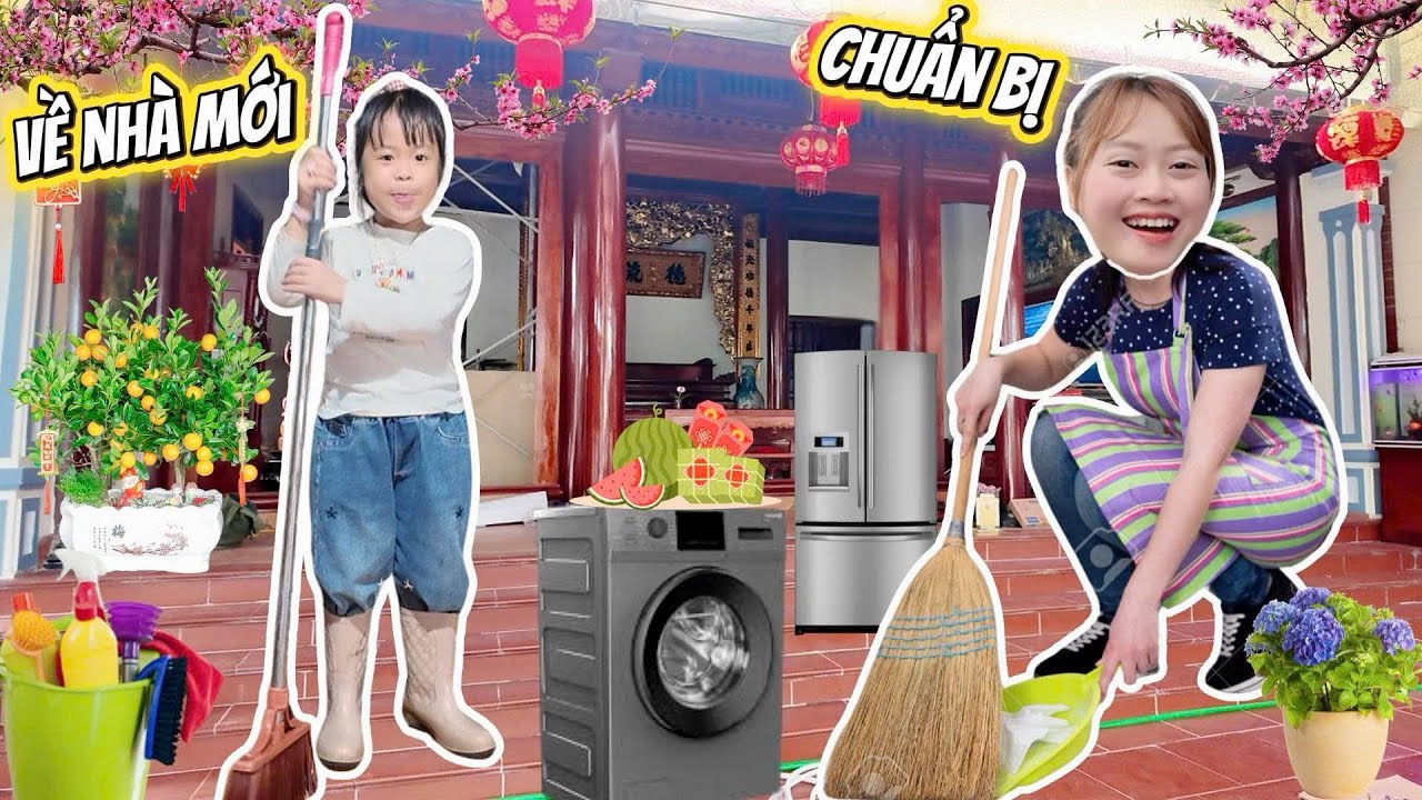 Một Ng&agrave;y Dọn Nh&agrave; Đ&oacute;n Tết V&agrave; Sắm Đồ Cho Nh&agrave; Mới Của Mẹ H&agrave; H&iacute; V&agrave; Mint Vy