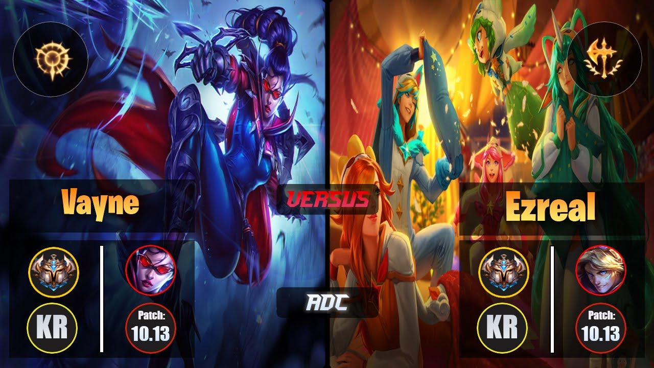 Challenger VAYNE [Press the Attack] (ADC) VS  EZREAL - Challenger KR Patch 10.13