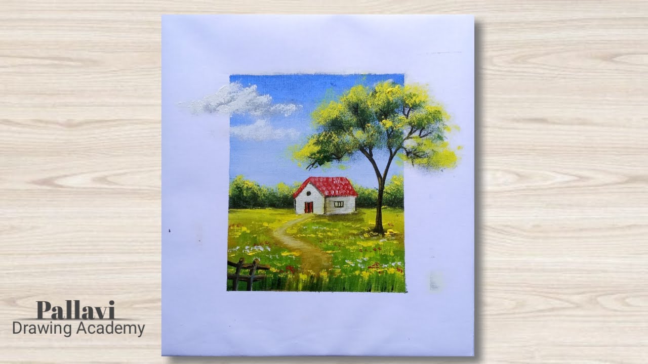 Easy and Beautiful landscape scape Painting with Acrilic colour || Pallavi Drawing Academy ||