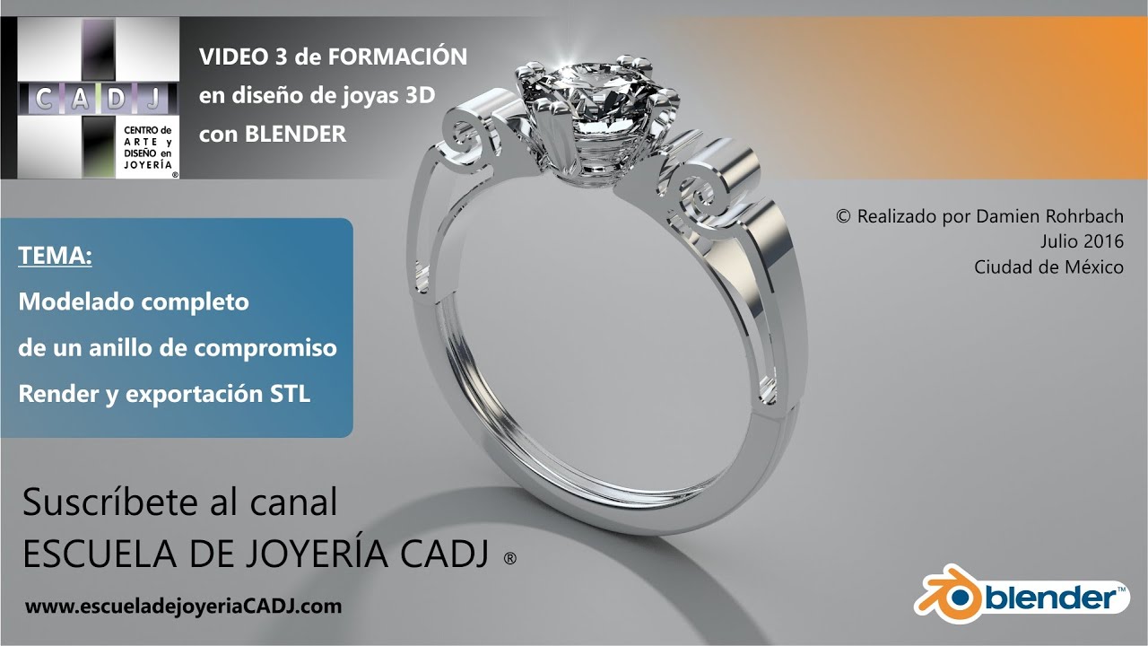 Joyas 3D Video 3 Escuela de joyería CADJ ® Diseño con Blender
