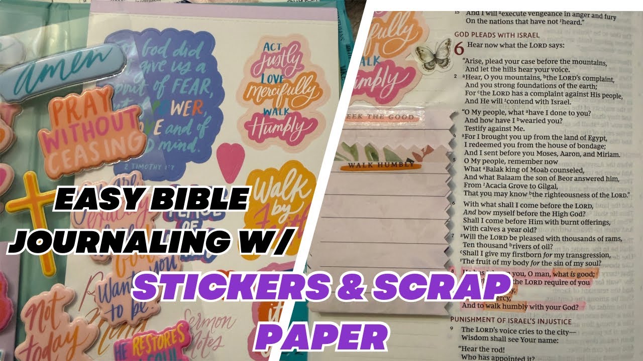 Beginner Bible Journaling — Fun Sticker & Scrap Paper Tip-In Techniques