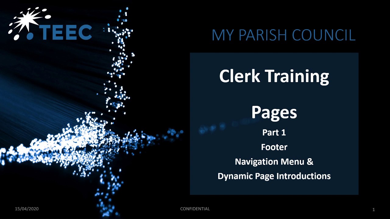 My Parish Council Template Pages Part 1 Overview