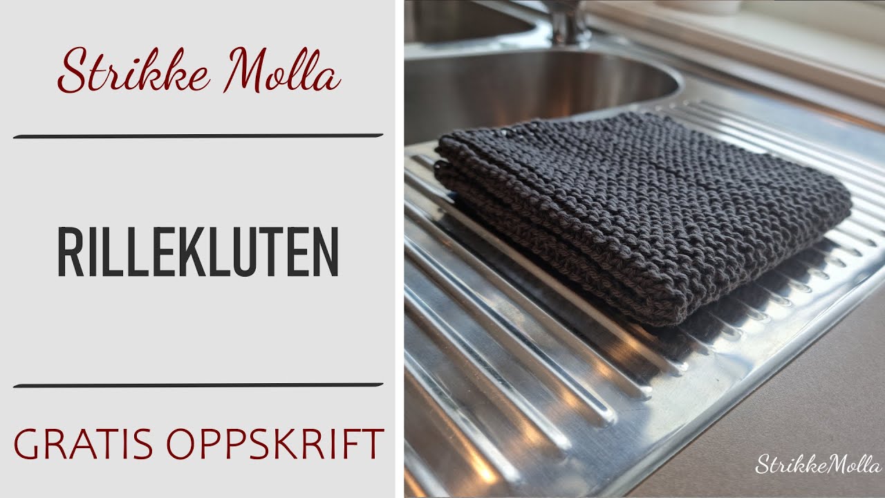 Rillestrikket klut - nybegynnerprosjekt - gratis oppskrift