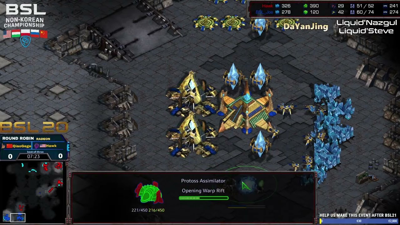 BSL20 Non-Korean Champs - QIAOGEGE vs HAWK - Round Robin Group Stage - bo3 #broodwar