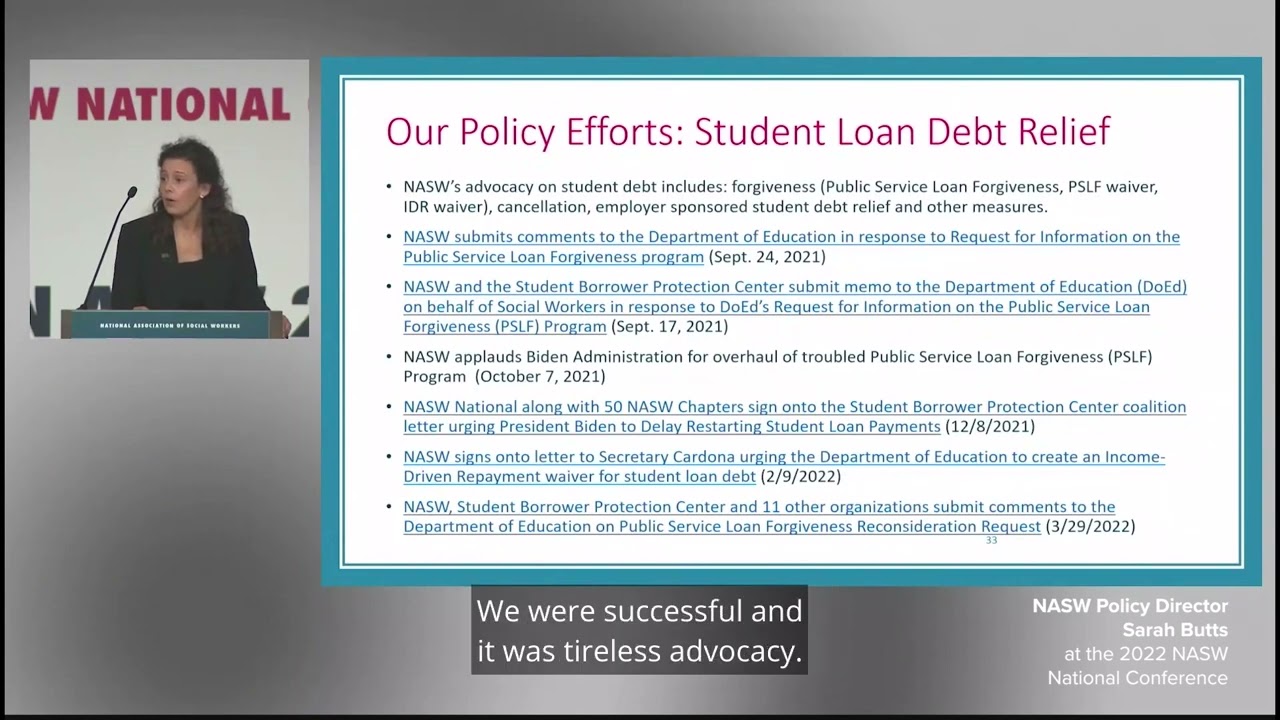 NASW Policy Efforts on Student Loan Debt Relief | National Association of Social Workers