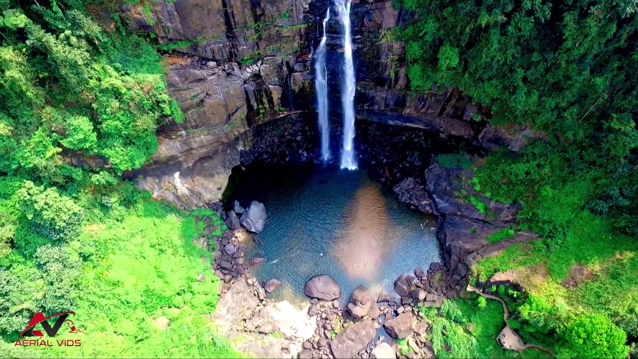 Amazing waterfall in Ginigathhena | Aberdeen Waterfall | Aerial_Vids_Sl