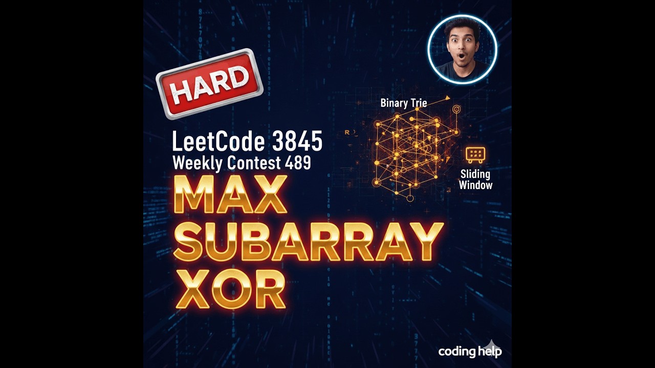LeetCode Weekly Contest 489 Q4 — Maximum Subarray XOR with Bounded Range (Hard)