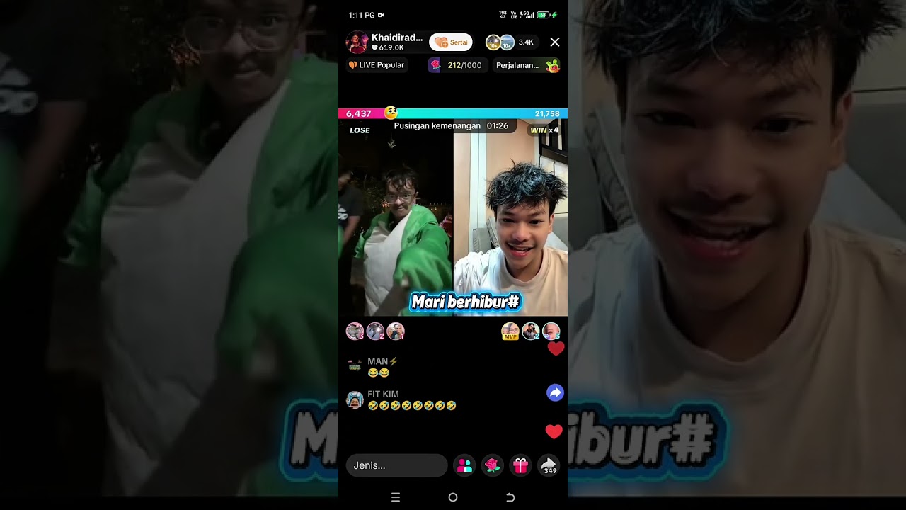 Live Pk Lawak khaidir vs Vito..khaidir jadi crazy frog😂🤣🤣