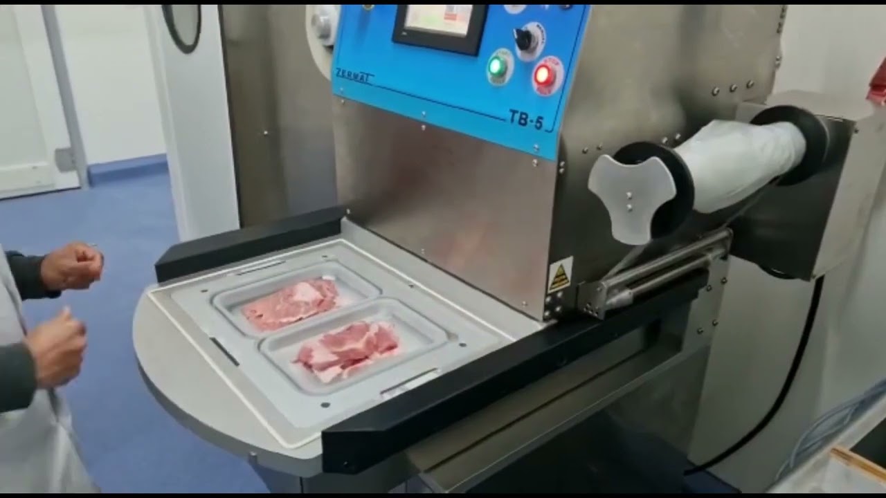 Traysealer meat skin
