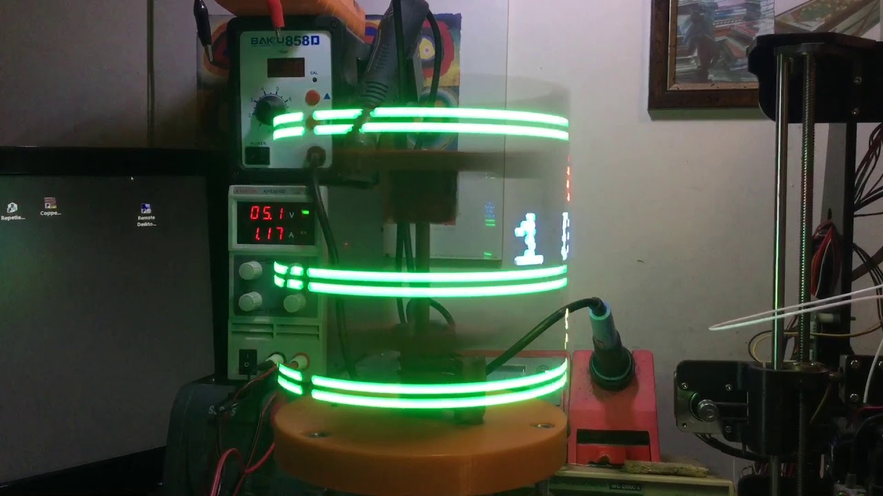 POV cylinder with esp32 and apa102 led